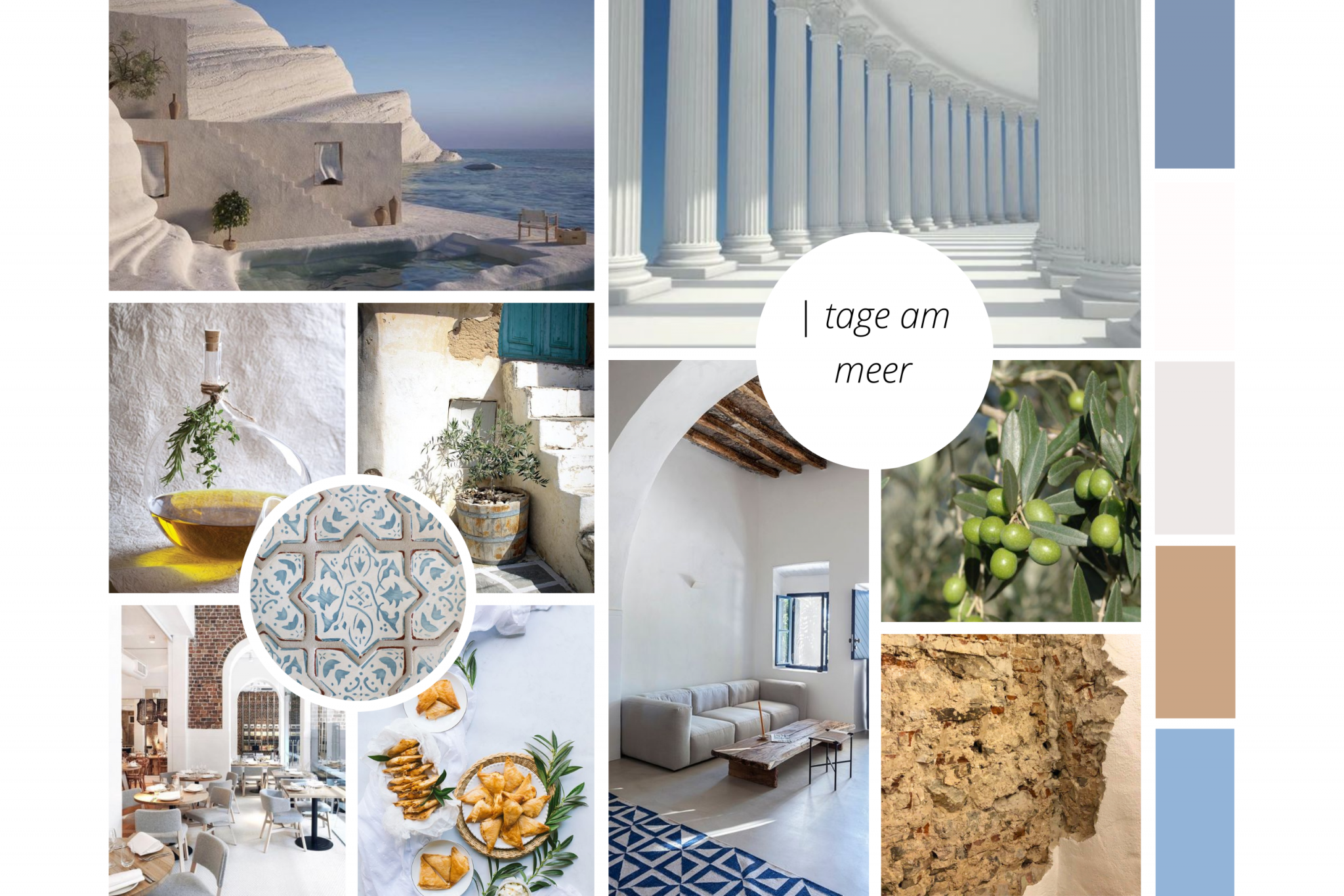moodboard vorderer bereich griechisches restaurant